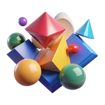 a pile of colorful balls and cubes
