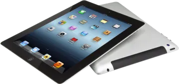 an ipad and a tablet sitting side by side