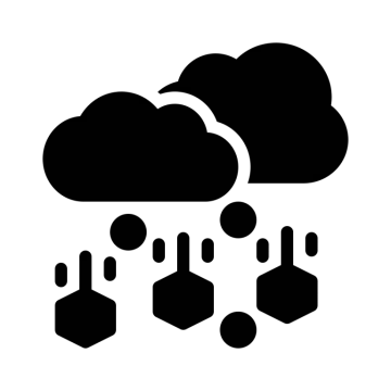 a black and white cloud icon