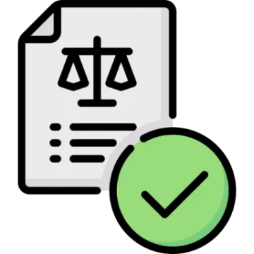 an image of a legal document with a green tick