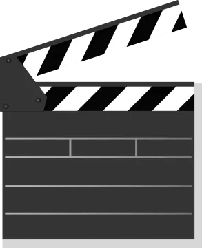 a movie clap with a black and white stripe
