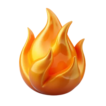 an orange fire ball on a white background