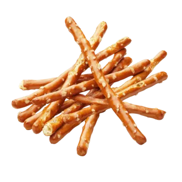 a pile of pretzes on a white background