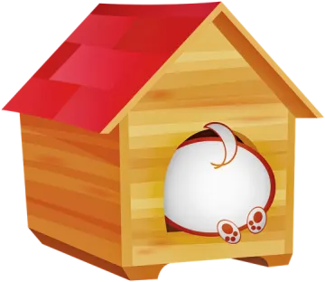 a wooden birdhouse with a red roof