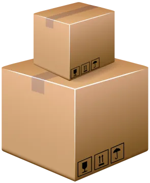 two cardboard boxes stacked on top of each other boxes