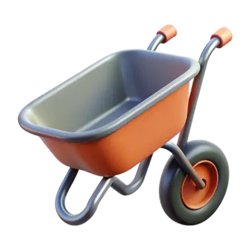 an orange and grey wheelbar
