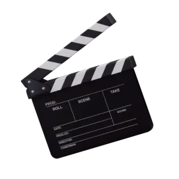 a movie clap with a white background