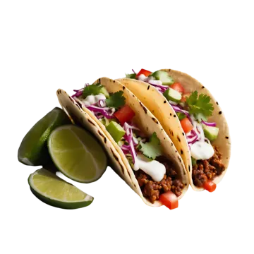 two tacoa tacoss on a white background