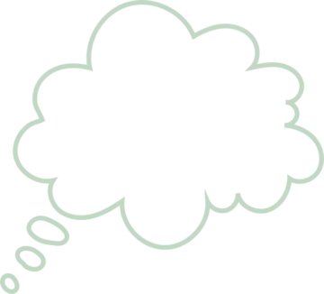 a cloud with a thought bubble above it