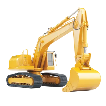 a yellow digger truck with a white background