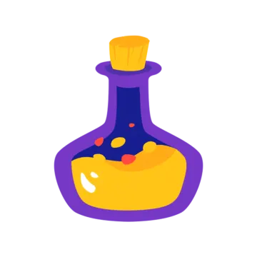 a purple bottle with a yellow cap on it
