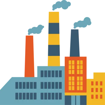 a factory with smoke coming out of it
