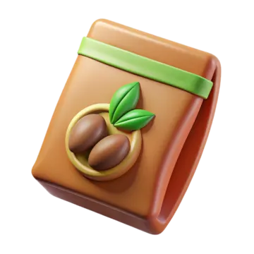 a piece of chocolate with a green leaf on top