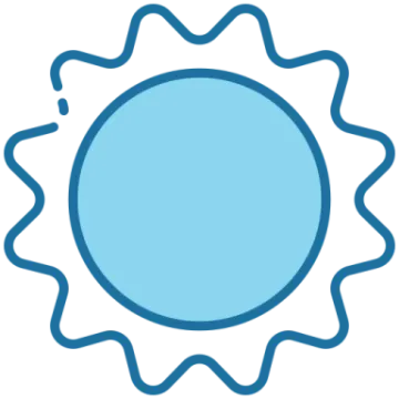 a blue sun on a white background