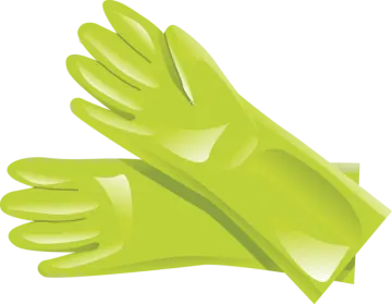 a pair of green gloves