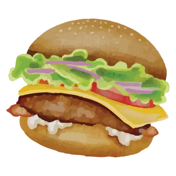 a hamburger with lete and cheese on it