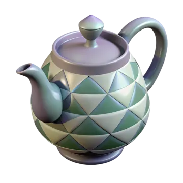 the teapot is made out of geometric shapes