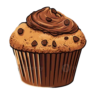 a cupcake with chocolate frosting on top