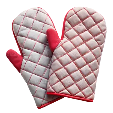 a pair of oven mits on a white background