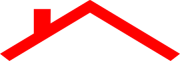 a red house icon on a white background