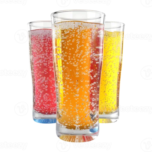 three glasses of beer on a white background
