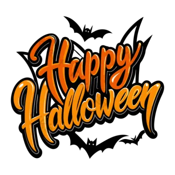happy halloween lettering