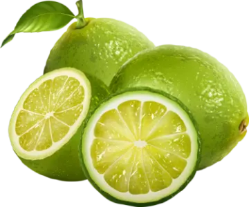 two limes with one cut in half