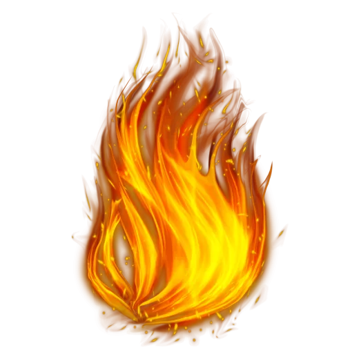 a fire on a white background
