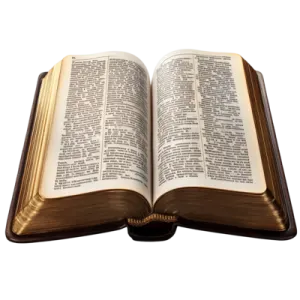 an open bible on a white background