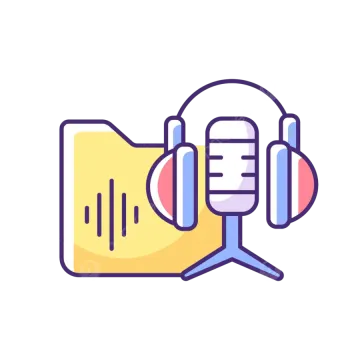 a microphone with headphones on top of it