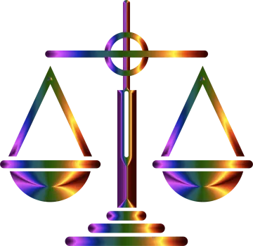 a scales of justice symbol on a white background
