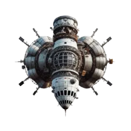 an image of a space station in the sky