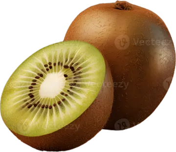 a half of a kiwia fruit