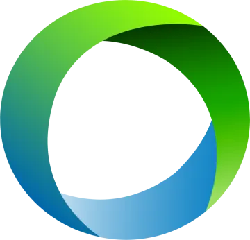 a green and blue circle logo