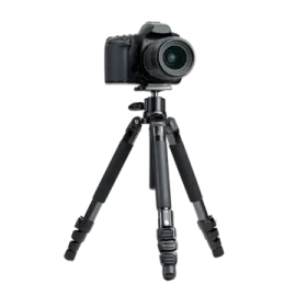 a tripod with a camera attached to it