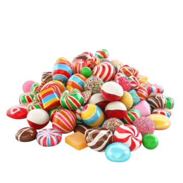 a pile of colorful candy candis