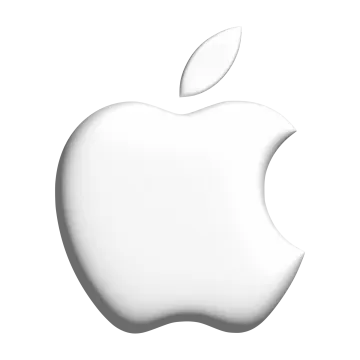 an apple logo on a white background