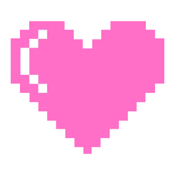 a pink heart pixeled in the shape of a pixel
