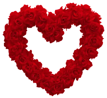 a heart made out of red roses
