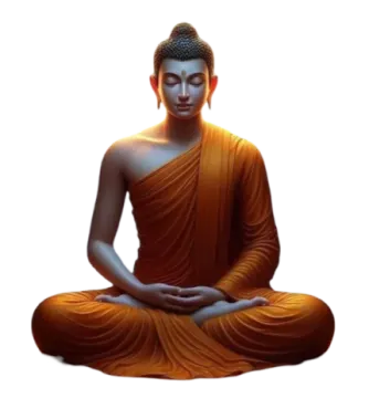 a buddha statue sitting on the ground