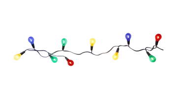 a string of lights on a white background