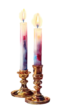 two candles on a white background