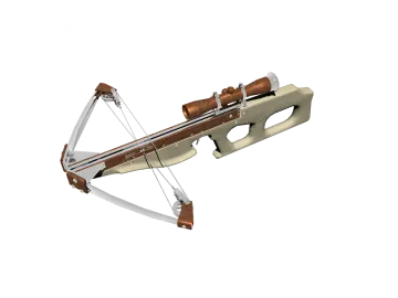 a 3d image of a crossbow with an arrow