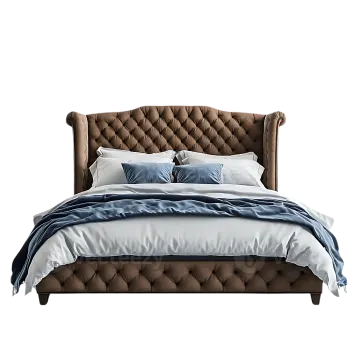 an image of a bed with pillows on it