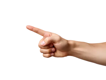 a person's hand pointing at something