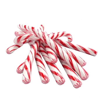 a bunch of red and white candy sticks