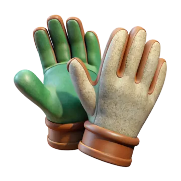 a pair of gardening gloves on a white background