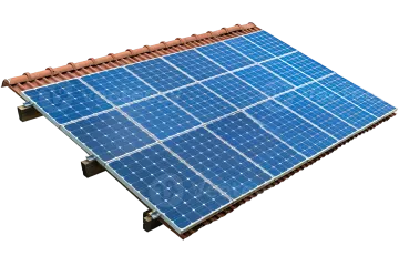 a roof with solar panels on it