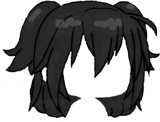 a black and white drawing of a girl with long hair