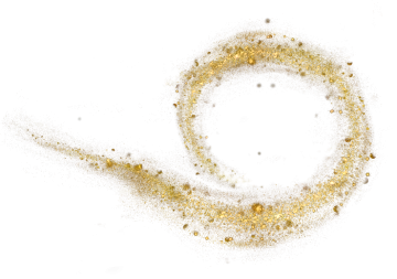a circle made out of gold glitter